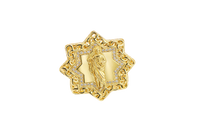 14KT Gold Ring Men's St Jude Star of David with White CZ Stones Chino Link Border and Plain Band
