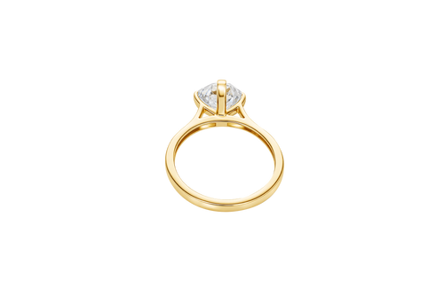14KT Gold Women's Ring Octagon Rose Mini 4 Prong White CZ Center Stone with Round White Pave CZ Stone Band