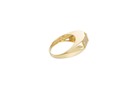 14KT Gold Ring Men's Diamond Shape Ring Outline White CZ Stones Inside Each Facet Plain Band