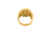 14KT Gold Ring Men's Punisher Skull with White CZ Stones on Face