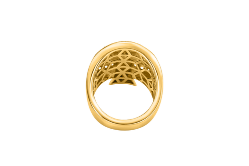 14KT Gold Ring Men's Punisher Skull with White CZ Stones on Face