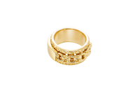 14KT Gold Ring Men's Band Jumbo Chino Spinner Greek Border