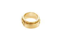 14KT Gold Ring Men's Band Jumbo Chino Spinner Greek Border
