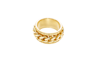 14KT Gold Ring Men's Band Jumbo Cuban Spinner Greek Border Plain Name Plate