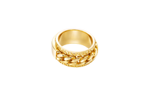 14KT Gold Ring Men's Band Jumbo Cuban Spinner Greek Border Plain Name Plate