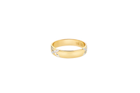 14KT Gold Ring Unisex Solid Six Two Tone 4 Petal Etched Flowers