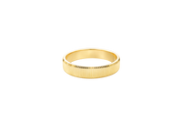14KT Gold Ring Unisex Solid Currency Edge Band