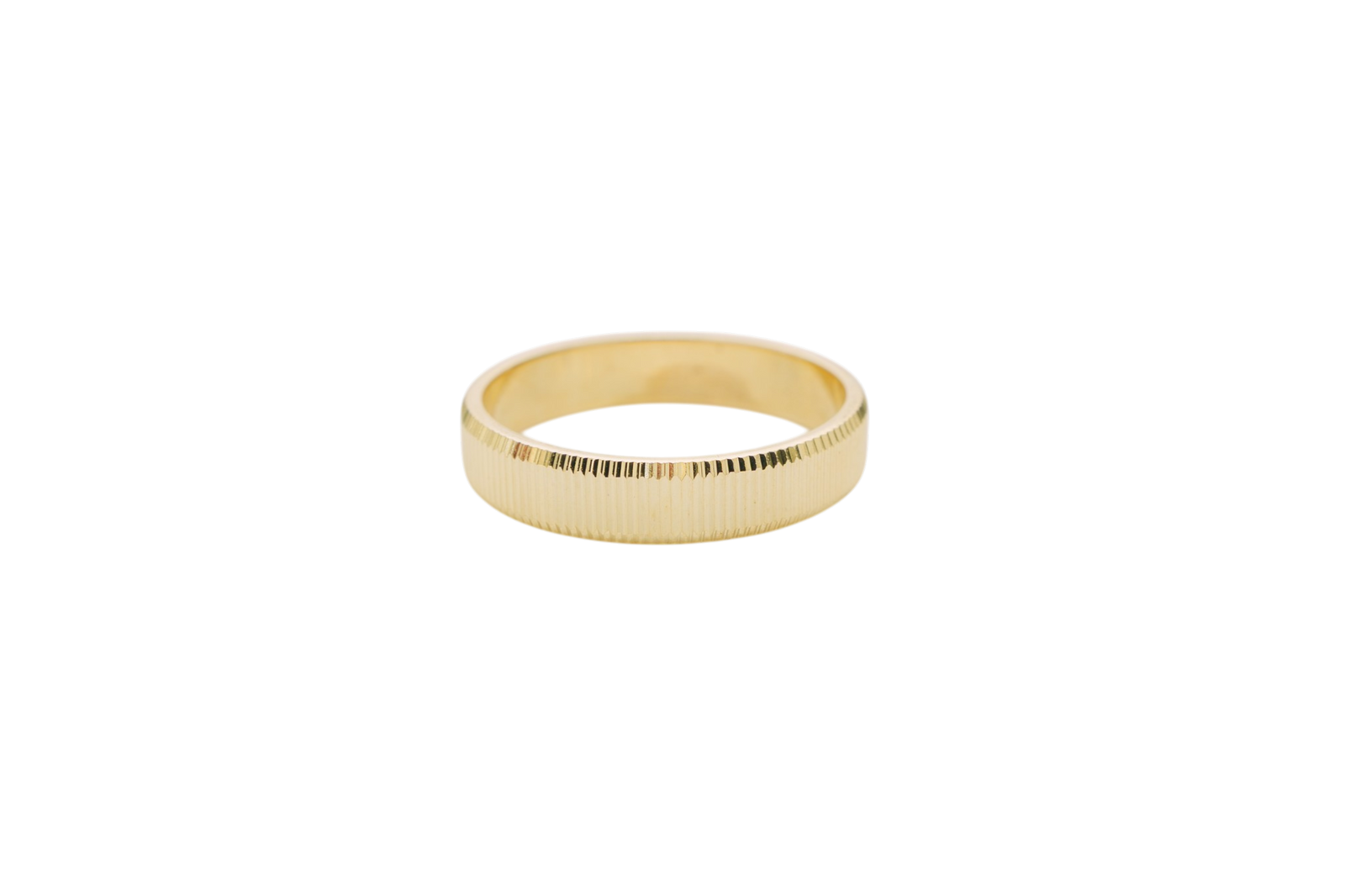 14KT Gold Ring Unisex Solid Currency Edge Band