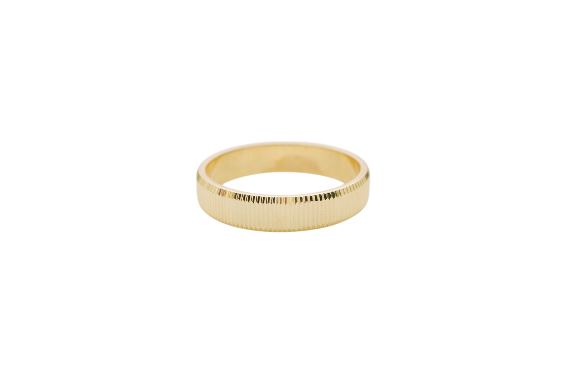 14KT Gold Ring Unisex Solid Currency Edge Band