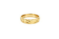 14KT Gold Ring Unisex Solid Diagonal Plain Matt / Glossy Etched Stripes Band