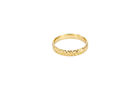 14KT Gold Ring Unisex Solid Diamond Cut Band