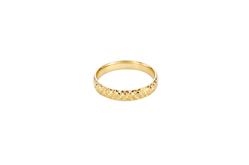 14KT Gold Ring Unisex Solid Diamond Cut Band