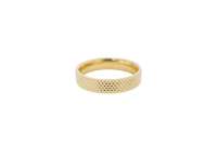 14KT Gold Ring Unisex Solid Diamond Cut File Pattern Band