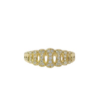 14KT Gold Ring Women's Band 13 Bones 7 are White CZ Stones