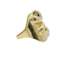 14KT Gold Ring Women's 6 Point Bubble Flower with Cutout Border Wavy Band