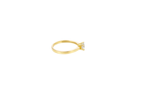 14KT Gold Ring Women's 6 Prong Solitaire .5 White CZ Center Stone Plain Band