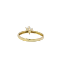 14KT Gold Women's Ring 6 Prong White Solitaire Classic Plain Band