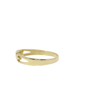 14KT Gold Ring Women's Light Weight White CZ Stone All Capital Letters "Love" Band with White CZ Stone Heart