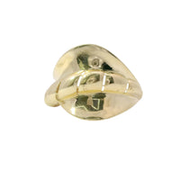 14KT Gold Ring Women's Braided Band Cobra Wings on Top Center