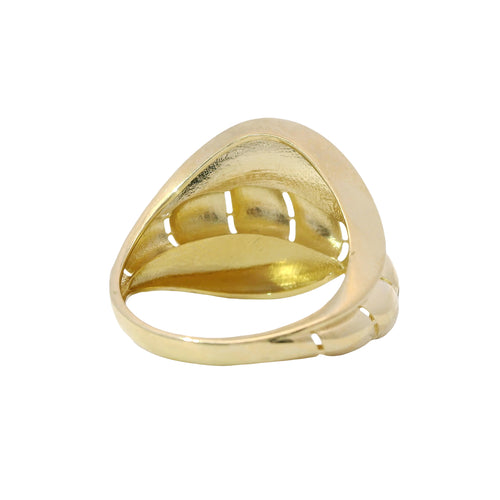 14KT Gold Ring Women's Braided Band Cobra Wings on Top Center