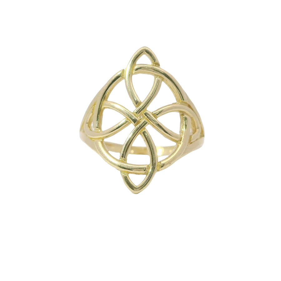 14KT Gold Ring Women's Celtic Knot with Open Split Band