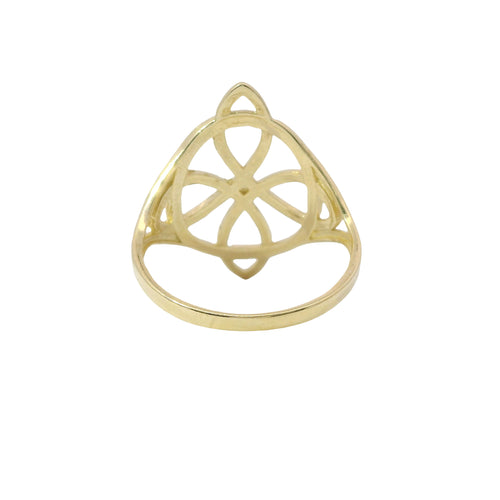 14KT Gold Ring Women's Celtic Knot with Open Split Band