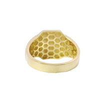 14KT Gold Ring Women's Engravable Rectangle with Watch Band Sides