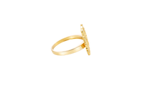 14KT Gold Ring Women's Betty Boop Head with Plain Band