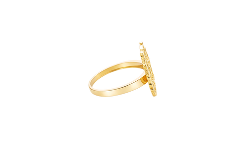 14KT Gold Ring Women's Betty Boop Head with Plain Band