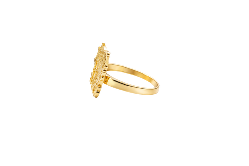 14KT Gold Ring Women's Betty Boop Head with Plain Band