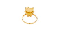 14KT Gold Ring Women's Full Body Flat Hello Kitty with Plain Band