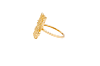 14KT Gold Ring Women's Full Body Flat Hello Kitty with Plain Band
