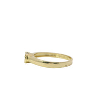 14KT Gold Ring Women's Half Halo White CZ Stone Solitaire Plain Band