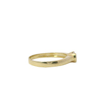 14KT Gold Ring Women's Half Halo White CZ Stone Solitaire Plain Band