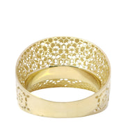 14KT Gold Ring Abstract Women's Hexagon Cage Cutouts Band