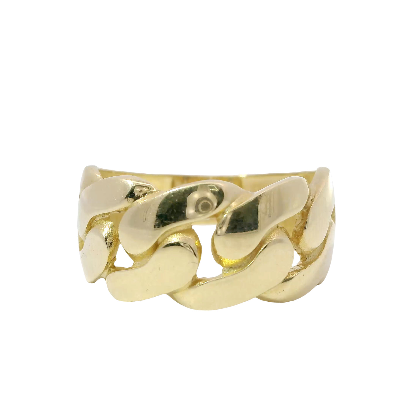 14KT Gold Ring Unisex Jumbo Plain Cuban Link Band