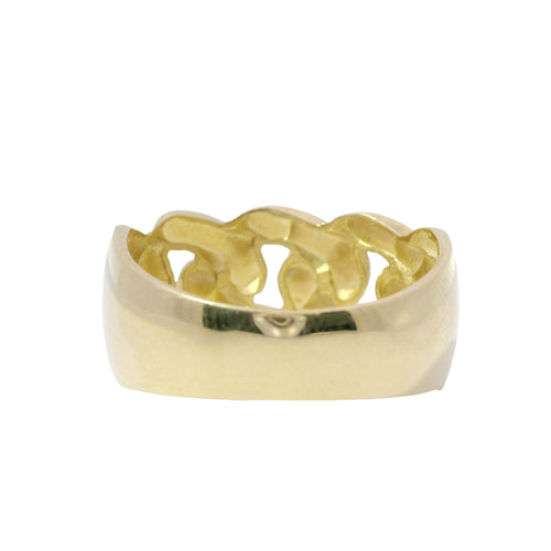 14KT Gold Ring Unisex Jumbo Plain Cuban Link Band