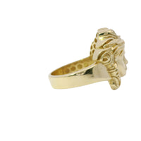 14KT Gold Ring Women's Jumbo Medusa Head Plain Band
