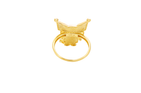 14KT Gold Ring Large Diamond Cut Kuromi with Plain Band