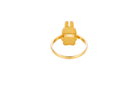 14KT Gold Ring Women's Small Flat Labubu with Plain Band