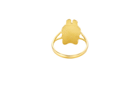 14KT Gold Ring Women's Medium Flat Labubu with Plain Split Band