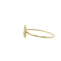 14KT Gold Ring Women's Light Weight Butterfly with White CZ Stones Wings Plain Band