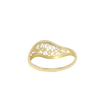 14KT Gold Ring Women's Light Weight Wavy Baguette White CZ Stone Wheat Stem with Open Split Band