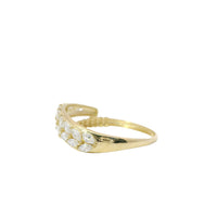 14KT Gold Ring Women's Light Weight Wavy Wheat Stem and Ribbed Snake Tail Split Band