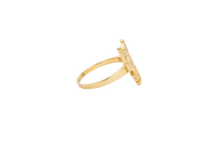 14KT Gold Ring Small Diamond Cut Kuromi with Plain Band