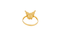 14KT Gold Ring Small Diamond Cut Kuromi with Plain Band