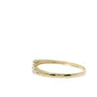 14KT Gold Ring Women's Light Weight Mini Marquise White CZ Stone Mock Bypass Band
