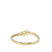 14KT Gold Ring Women's Light Weight Mini Marquise White CZ Stone Mock Bypass Band