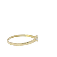14KT Gold Ring Women's Light Weight Mini Marquise White CZ Stone Mock Bypass Band