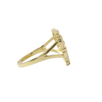 14KT Gold Ring Women's Large Nugget Heart Shape with Plain Split Band